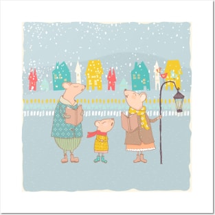 Christmas Carol Mice Posters and Art